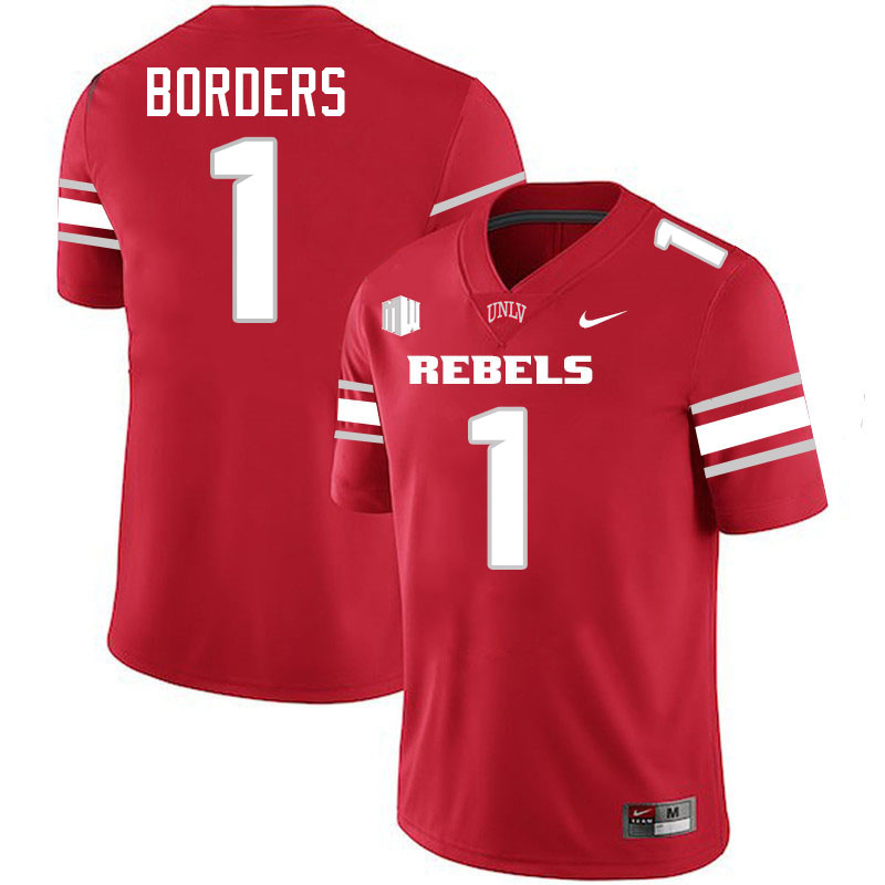 Chief Borders UNLV Jersey,UNLV Rebels Football Uniforms,Jerseys,Gears-Scarlet